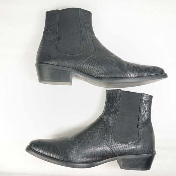 Twisted Tailor Black Textured Chelsea Boots Men’s 43 / US 10 Excellent Cond - Picture 8 of 14